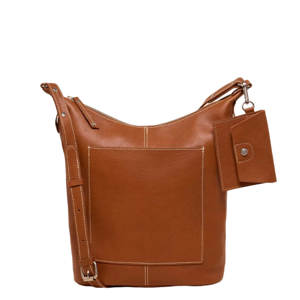 White Stuff Fern Leather Crossbody Mid Tan